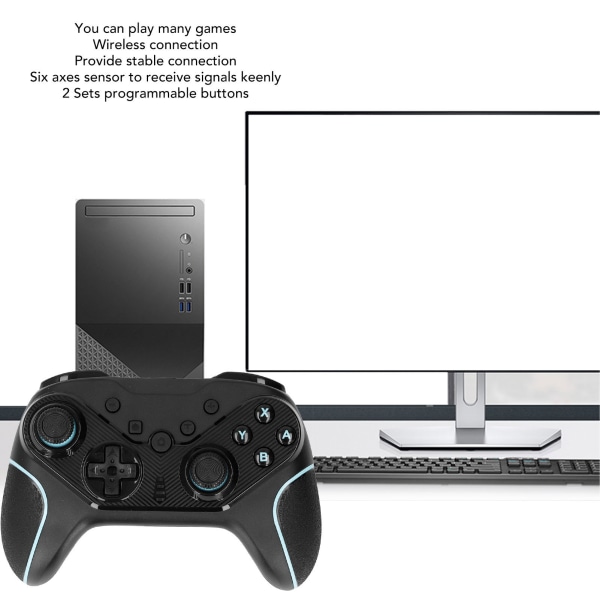 Trådløs controller Seks akser Følsom rocker Programmerbar knap Gamepad til spillekonsol Grøn Sort