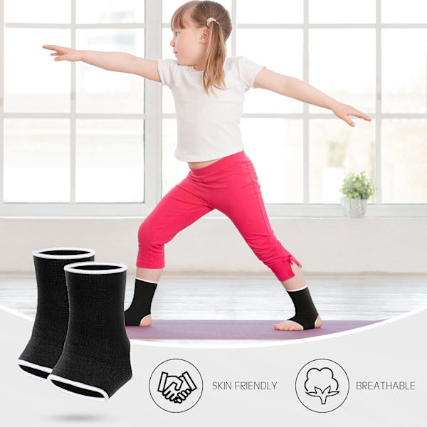 4 stycken/2 par barns ankelstöd kompressionsstrumpor för barn elastiska barn kompressionsstrumpor stickade ankelstöd stöd ankelstrumpa för jogging R Black Dark Blue 5-10 Years