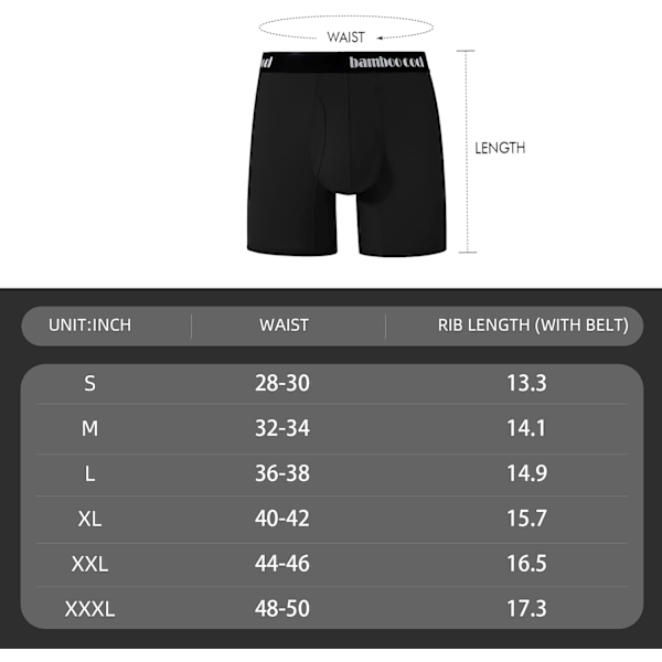 Menu2019s Underbukser Boxer Briefs med Gylf Myke Komfortable Pustende Underbukser for Menn Multipack Black XL