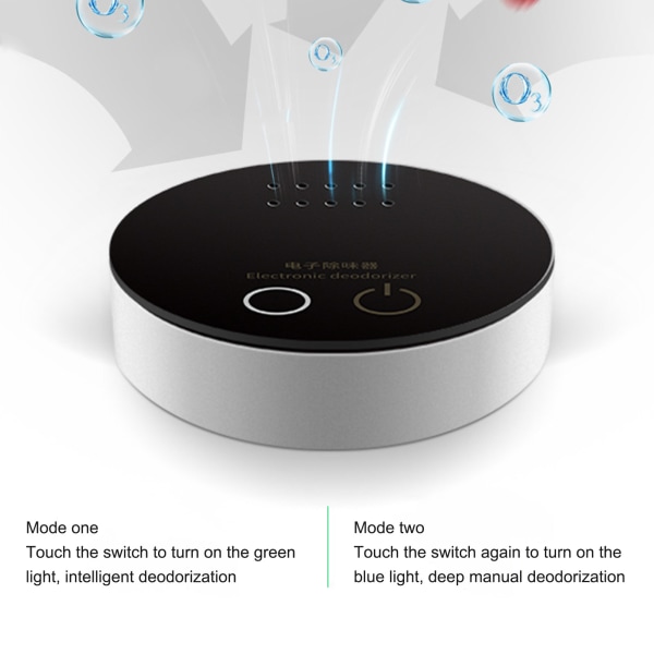 Elektronisk Deodorisator Luftrenser Kjøleskap Friskluftsmaskin for Garderobe Sko Skap
