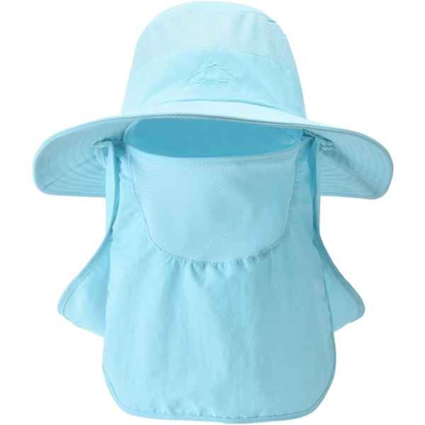 Solhattar för män och kvinnor Fiskehatt UPF 50+ Andningsbar bredbrättad sommar UV-skyddande hatt Blue