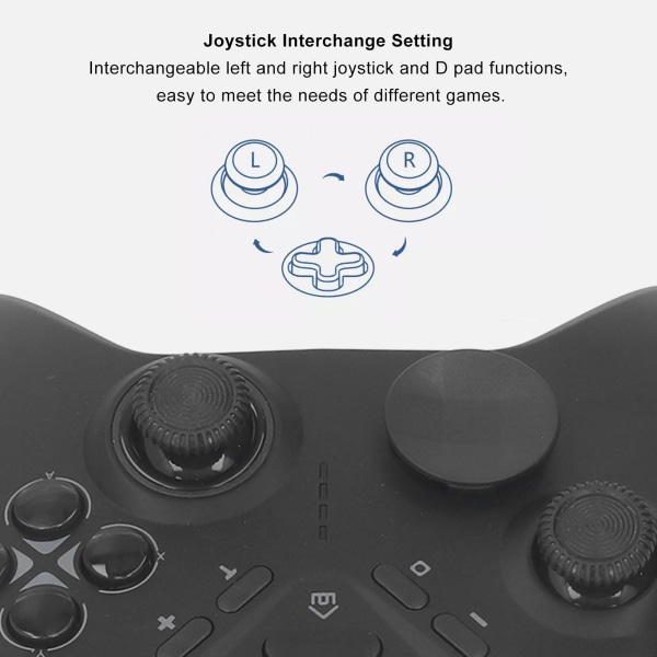 Trådløs spillkontroller Profesjonell ergonomisk følsom Hjem USB Gamepad Joystick for Android Svart