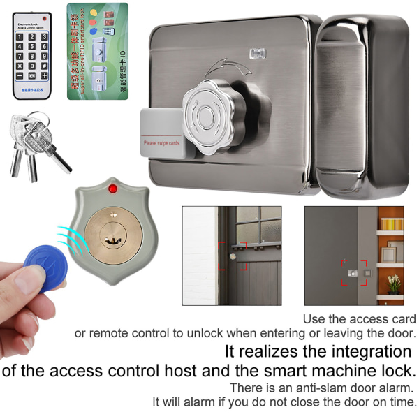 Elektronisk døråbning intelligent fjernbetjeningssystem ID enkelt hoved 12V lås