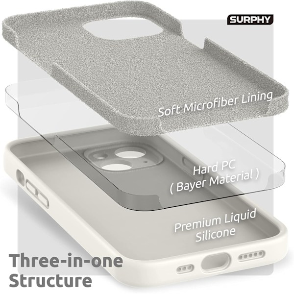Silikon deksel kompatibelt med iPhone 13 deksel (6.1 tommer 2021), med kamerabeskyttelse, flytende silikon telefondeksel med mikrofiberfôr