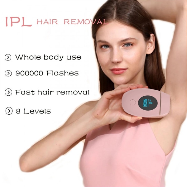 Hårborttagningsapparat Hem Laser Hårborttagningsmaskin Hudföryngring Hårborttagningsmaskin Ipl Fryspunkt Smärtfri(Rosa)