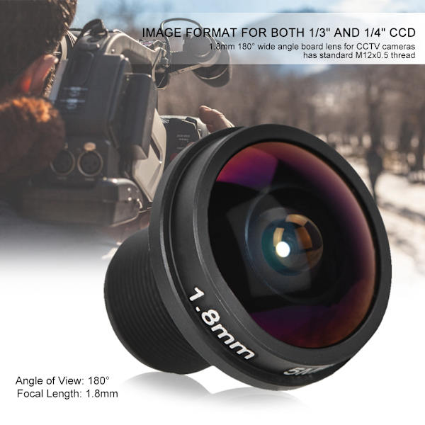 Ny 1,8 mm 180° objektiv HD 5 MP fisheye-vy CCTV vidvinkelkamera