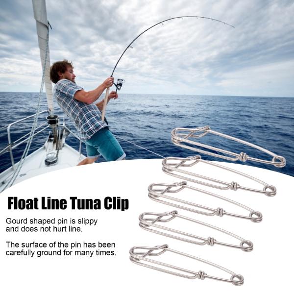 5 st/ set Longline Snap Clip Korrosionsbeständighet Float Line Tonfisk Clip för havsfiske2,6x100mm