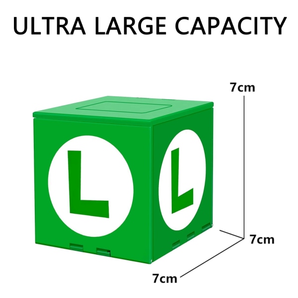 Kompatibel med Nintendo Switch, Extra Large Capacity Switch Game Case, Uppgraderad 41 Slots Switch Game Card Storage Box, Press to Unfold Fun Card Case L Green