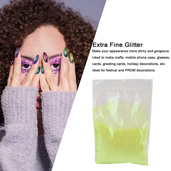 Ekstra fin glitter 50g skinnende glitter vakker blikkfangende mye brukt enkel fjerning håndverk glitter for negl kort ansikt Fluorescent Colour