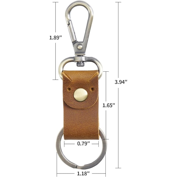 Aito nahkainen avaimenperä, pieni avaimenperä miehille ja naisille, avaimenpidin miesten vyön avaimenperälenkki, JC307 3pack-black