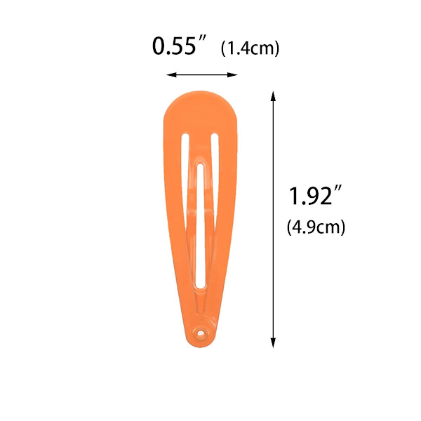 40 stk. Orangefarvede metal snap hårklemmer 2 tommer barretter til kvinder tilbehør orange