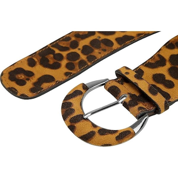 Brett PU Elastiskt Stretch Tjockt Spänne Midjebälte brown