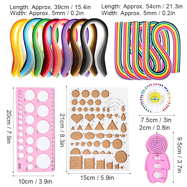 Papper Quilling Set Gradient Ramp Färgglad Scrip DIY Handgjord Konst Hantverk Verktygssats