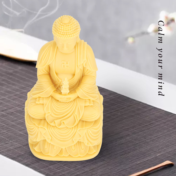 Buddha Statue Ornamenter Syntetisk Resin Skulptur Håndværk Bil Hjem Dekorationer 10CM