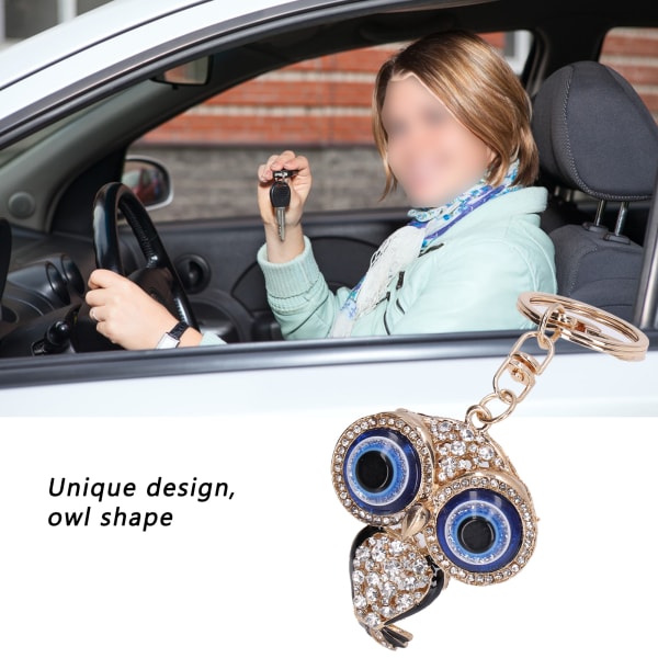 Rhinestone Keychain Cute Cartoon Owl Shape Bag Purse Decorative Pendant Ornament Accessories