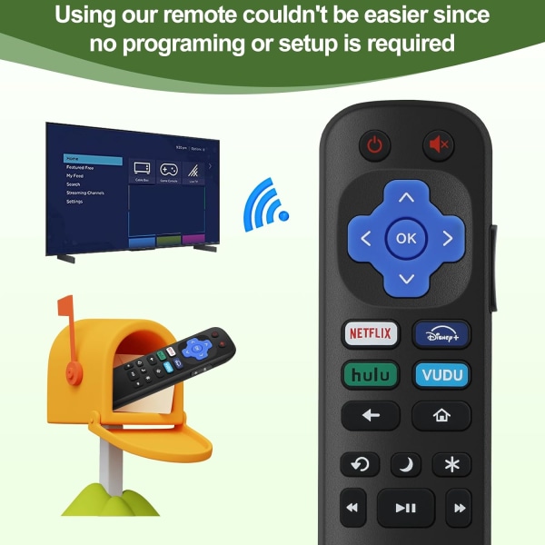 2-pakning erstatningsfjernkontroller for Roku TV, infrarød fjernkontroll KUN for TV, IKKE for andre Roku-enheter style 1
