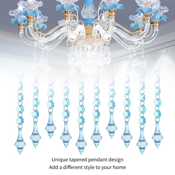 10 STK Akryl anheng 15 cm belysning dekorasjon for lysekroner Shots Vindu juletre Blue