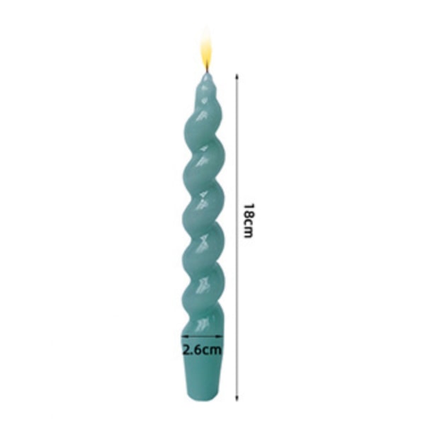 2 ST Spiral Taper Candles Twisted Taper Middag Långa ljuspinnar för julbröllopsfest, födelsedagspresent (slumpmässig färg)