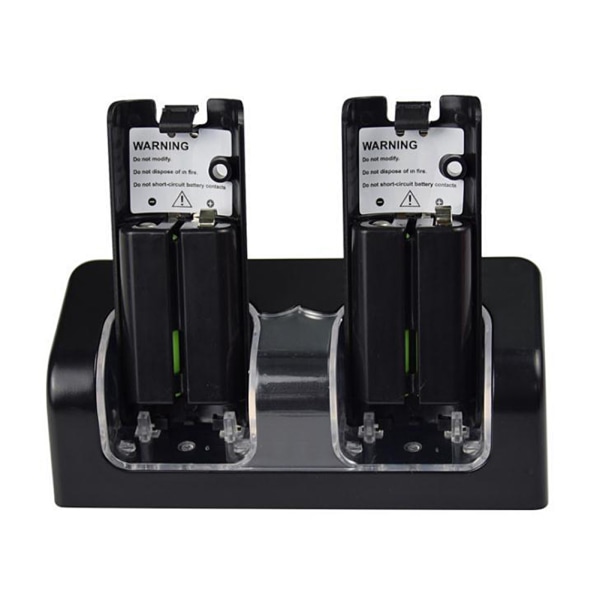 Laddningsdocka kompatibel med fjärrladdningsstation med LED-indikator Dubbla laddningsbara batterier Black