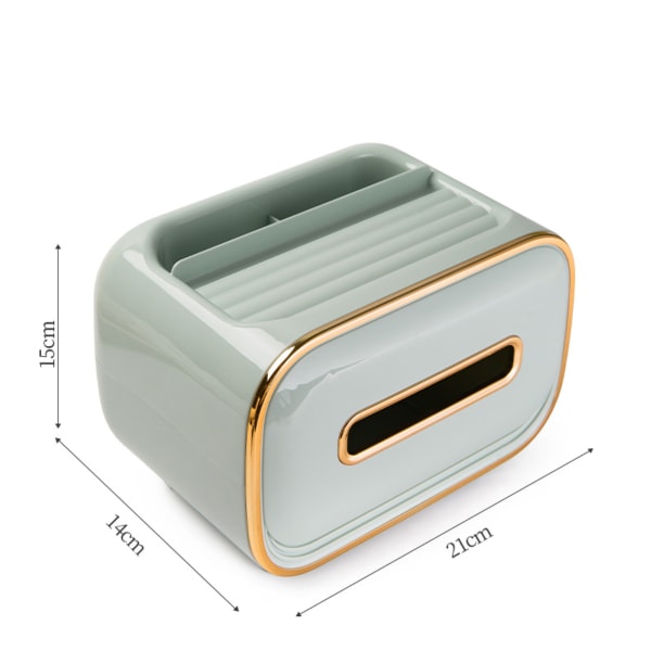 Blå 1 st Plast Klassisk Enkel Stor Kapacitet Tissue Storage Box Multifunktionell Draw Paper Case Behållare för Vardagsrum Sovrum