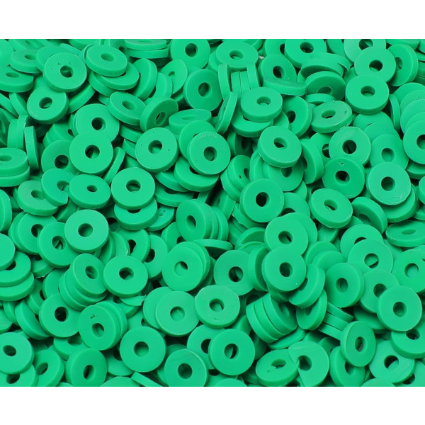 2000+ stk. limegrønne lerperler i løs vægt, polymer lerperler til fremstilling af armbånd, heishi-perler til armbånd, flade perler (6 mm). Lime Green