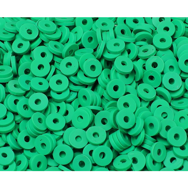 2000+ stk. limegrønne lerperler i løs vægt, polymer lerperler til fremstilling af armbånd, heishi-perler til armbånd, flade perler (6 mm). Lime Green