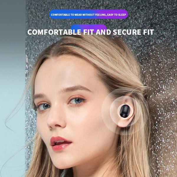 Langattomat True Wireless -nappikuulokkeet, Bluetooth-kuulokkeet mikrofonilla, 8 mm:n elementit, joissa on suuri basso, IPX5-vedenkestävä, 35 tunnin toistoaika, langattomat kuulokkeet yhteensopivat wi White