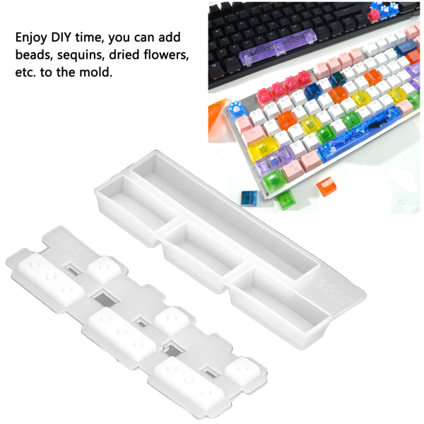 Keycaps Silikonformar Blanka Ytor Återanvändbara Hög Transparens DIY Silikon Keycap Hartsform för Mekaniskt Tangentbord