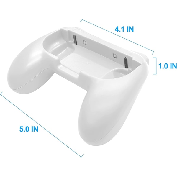 2-pack grepp kompatibel med Nintendo Switch för Joy-Con & OLED-modell för Joycon, slitstarkt handtagskit kompatibelt med Joy-Cons-kontroller White