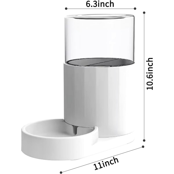 Automatisk vanddispenser til kæledyr, tyngdekraftsvanddispenser, 100 % BPA-fri, stor kapacitet vandautomat til katte og små og mellemstore hunde (3L, uden filter)