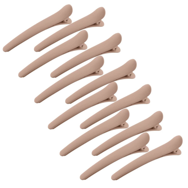 12 st hårklämmor för styling sektionering, 3,1 tum matta alligator hårklämmor hårspännen ingen veck anka näbb hårklämma Khaki