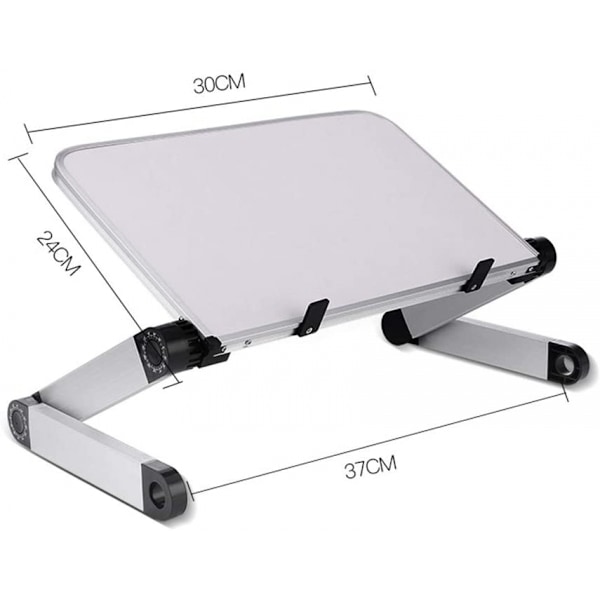 Sammenleggbart Laptop Stativ Justerbart Stativ Aluminium Bordstativ Universalt Bord Bærbart Ergonomisk Stativ (Hvit)