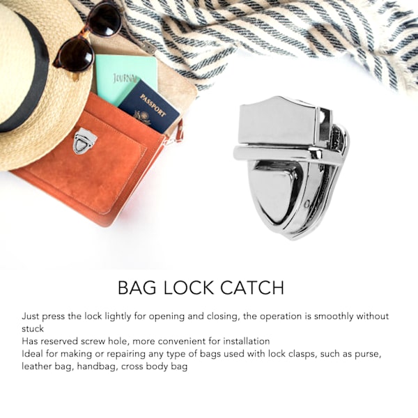 10 stk. Tuck Lock Clasp Catch Klassisk Glansfull Legering Veske Tommel Lås for DIY Lommebok Lærveske