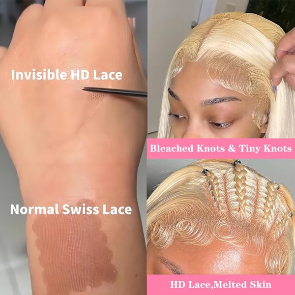 26 tuuman 613 13x6 pitsietuppi peruukki ihmishiukset blondi HD pitsietuppi peruukit ihmishiukset esinyppitty 180% tiheys Body Wave läpinäkyvä pitsi etuosa liimaton Light Gold 26 Inch
