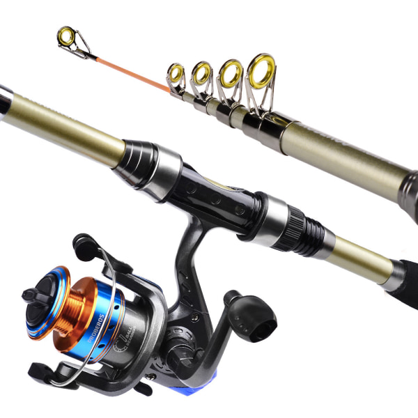 1set 1,8M Bärbar Teleskopisk Fiske Spö Med Rulle, Combo Kit För Utomhusfiske, Fiskeutrustning Set För Fiskare