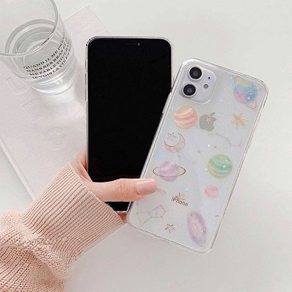 Skal för iPhone 11 Planet, Klar Mjuk TPU Flexibel Gummi Universum Regnbåge Planet Stjärna Design Skal för iPhone 11 (Planet)