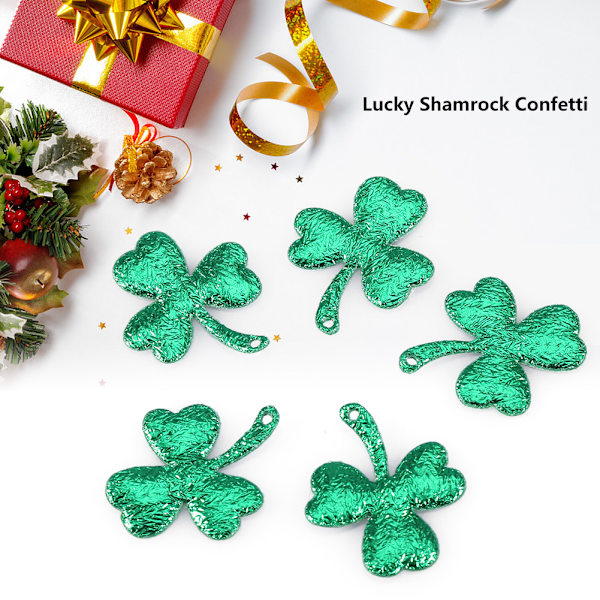 Onnen shamrock-konfetti, vihreä pöytäkonfetti joulujuhlan koristeluun, 300 kpl