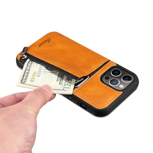 Plånboksfodral för iPhone 12/12 Pro, Slim PU Läder Baksida Skyddande Fodral Kortfack