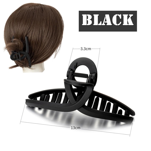 Klämmor, 4,5\" Klämmor Medium Set, 7 st Klämmor för tjockt hår, Måste ha grundläggande stil Hårklämmor Mixed Set of Black