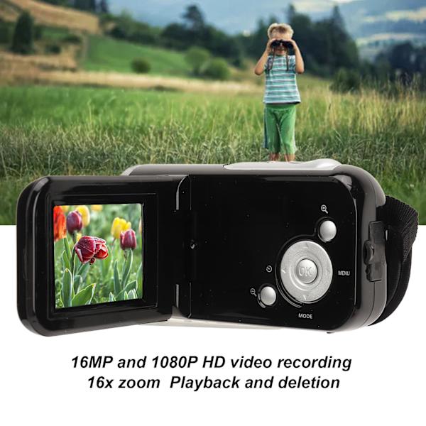 Videokamera 2 tommers skjerm 1080P HD 16x zoom 16MP enkel betjening bærbar håndholdt barn digitalt videokamera for barn gave