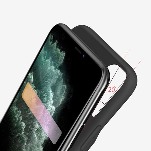 Batterifodral för telefon 6000mah 4 LED-indikator Inbyggt smart chip Bärbart telefonladdningsfodral för iPhone 11 Black
