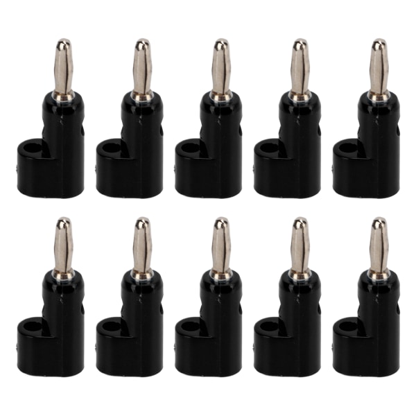 10 st/ set 4 mm lödfri bananplugg Stapelbar öppen skruv 30V AC‑60V DC Max 24A för elektronikindustriutrustning Black