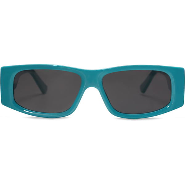 Retro Trendiga Rektangulära Polariserande Solglasögon 80-tal 90-tal Y2K Snygga Designersolglasögon Turquoise Blue Grey