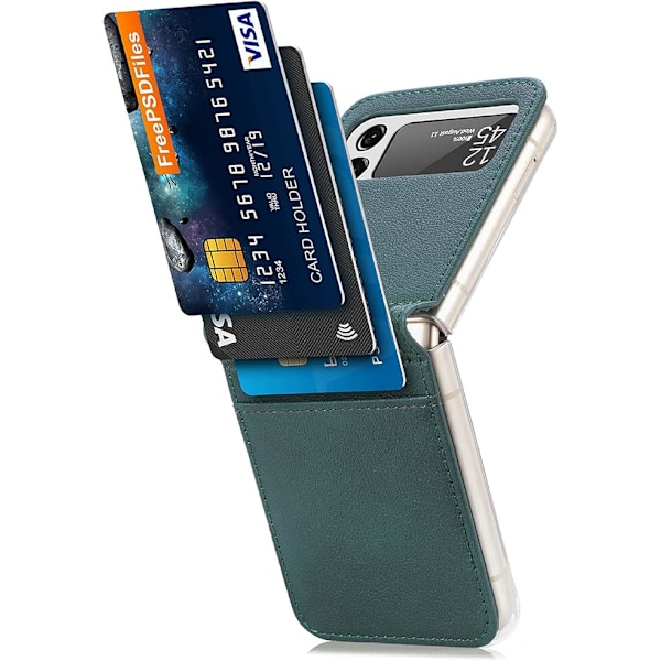 Galaxy Z Flip 3 5G Skal, Samsung Z Flip 3 Lyxigt PU Läder Plånbok Skyddande Mobilskal med Kortfack Ficka Fodral för Samsun