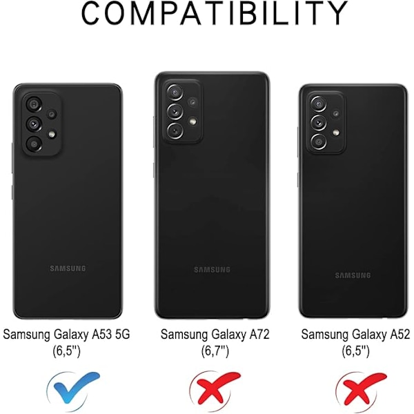 Fodral Kompatibelt med Samsung Galaxy A53 5G, Premium PU Läder Plånboksfodral med [Kortfack] [Visningsstativ], Stötsäkert Flipskydd