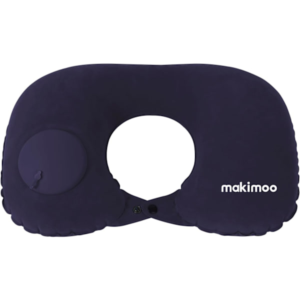 Oppustelig rejsepude, nakkepude til rejser, oppustelig nakkepude til rejser, flypude, oppustelig pude, flypude til nakke, talje, B Dark Blue