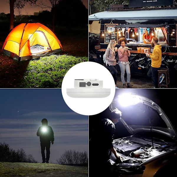 10000mAh 30W 4000LM Uppladdningsbar Campinglykta - Magnetisk, 4 Lägen & IPX5 Vattentät för Nödsituationer White
