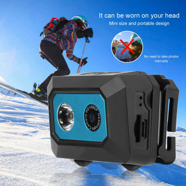 Super HD 1080P DV Sportkamera Huvudmonterad Action Video Camcorder DVR Recorder (Svart Blå)