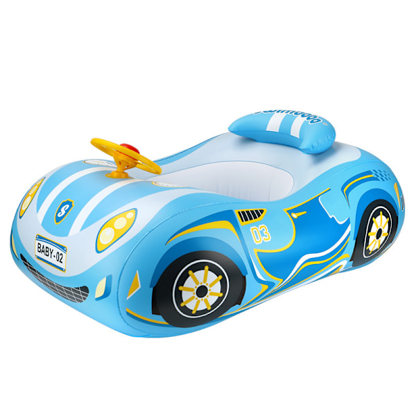3D Bil Baby Pool Float - Kraftig Babybadring för 12-48 Månader Småbarn, Säker Poolleksak för Pojkar & Flickor blue 25*6*28cm