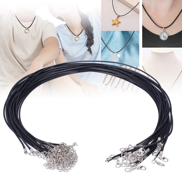 20 st vaxade halsbandssnören Hängsnöre för hängen med lås gör-det-själv smycketillverkningsmaterial